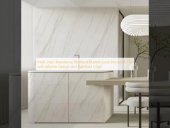 Hoge slijtvastheid gerectificeerde marmerlook porseleinen tegel met marmeren ontwerp en gerectificeerde rand