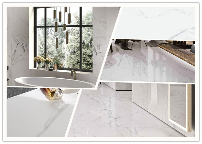 De super Witte Carrara Opgepoetste Grootte van de Porseleintegel 24x48 12 Mm-Dikte