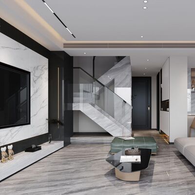 Gepolijste porselein cement look tegels geschikte keukens bieden een duurzame prestaties en elegante uitstraling voor de binnenruimte