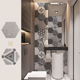 Zwart-witte Hexagon 200x230mm Badkamerskeramische tegel